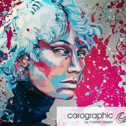 Popart Urbanart portraits painting – Porträt Malerei Kunst von Carolyn Mielke