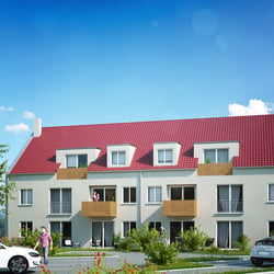 Einfache 3D-Architkturvisualisierung eines Mehrfamilienhauses