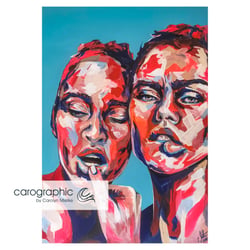 Porträt Pop Art Malerei von Carolyn Mielke carographic Kunst bunte Gesichter