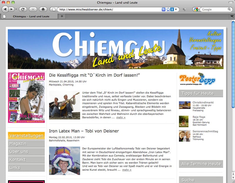 Chiemgau Land und Leute – Webseite