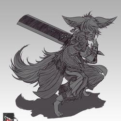 Cat Warrior Lineart