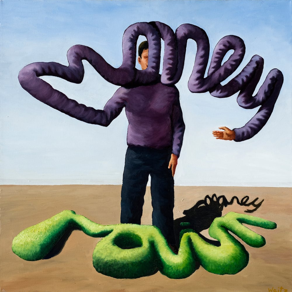 Money and Rain, 2011, Öl/LW, 50×50 cm