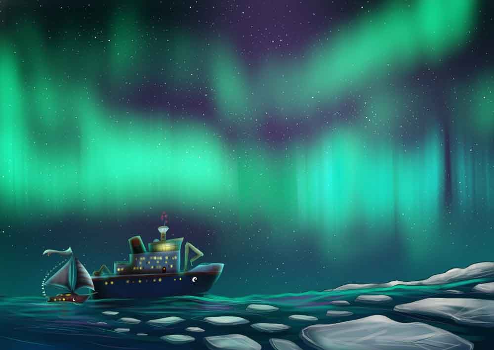 Kinderbuchillustration zu Das kleine Segelbuch Bd 3 auf magischer Fahrt