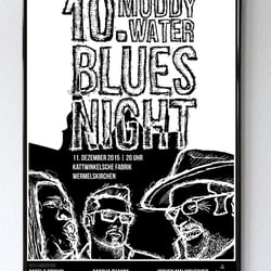 2015 – Plakat für die 10. Muddy Water Bluesnight (Auftrag)