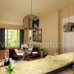 3D Wohnzimmer Interieur-Rendering