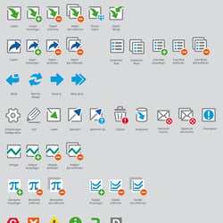 Individuell entwickelte Iconsätze differenzieren ein Unternehmen vom Mitbewerb (hier: Rennsport)
