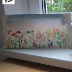 Auftrag Sommerblumen Watercolor Aquarell auf Leinwand August 2022