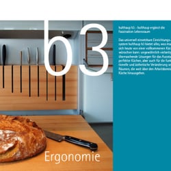 Visualisierung der klassischen bulthaup Themen Reduktion, Ästhetik und Ergonomie am Beispiel für Kunden realisierter Küchen