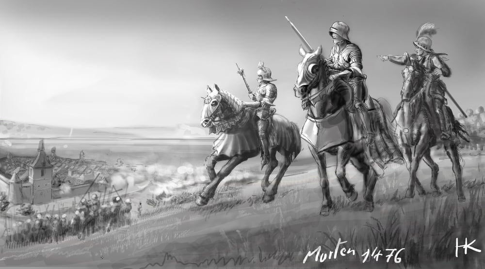 Murten 1476 Digitalzeichnung
