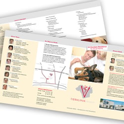 Flyer, als Handout gedacht, in versandfähigem Lang-Din Format