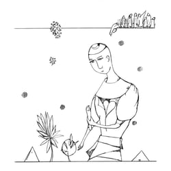 Illustration zum Fabelbuch von Manana Menabde „Und die Zeit verging“