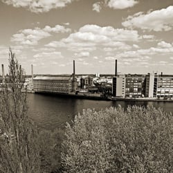 Luftbild Panorama Oberschöneweide, Elektropolis, Berlin