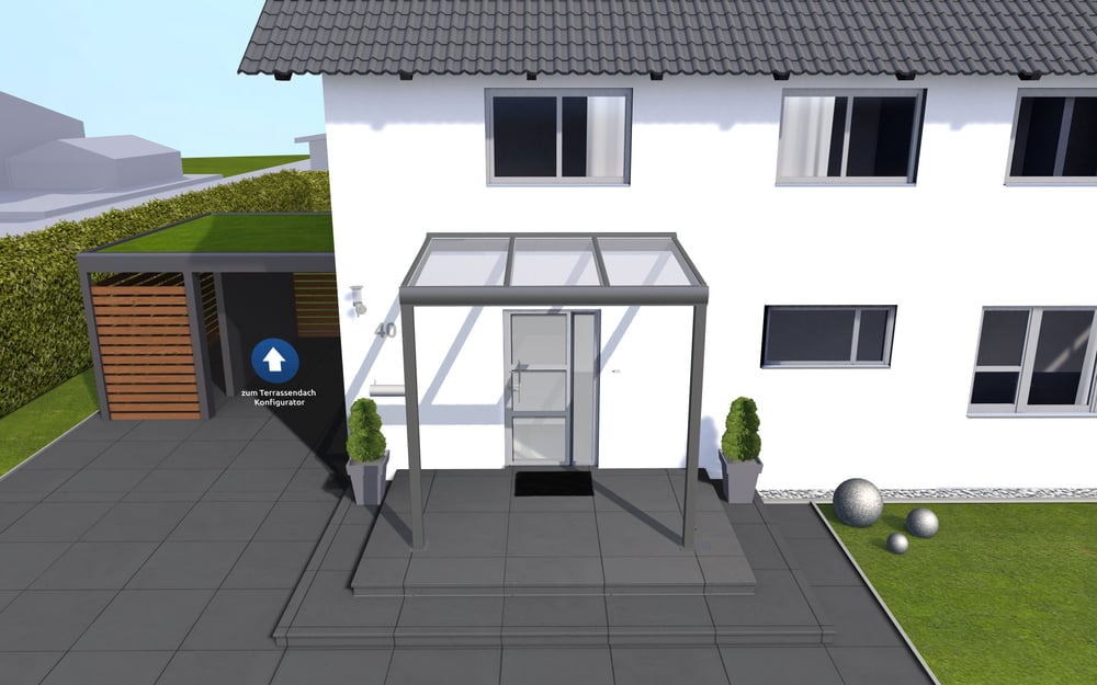 Vordach 3D Konfigurator