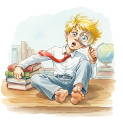 Kinderbuch-Illustration „Wer sucht, der findet“