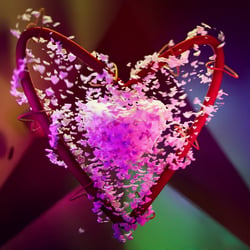 3d valentines heart animation & particle sim