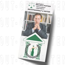 Rechtsanwalt, Rechtskanzlei, Kanzlei Flyer erstellen | Layout gestalten