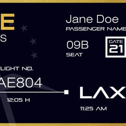 Print- und Logodesign – Mockup eines Flugtickets