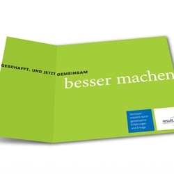result learning & transfer | Imagekampagne | Klappkarten