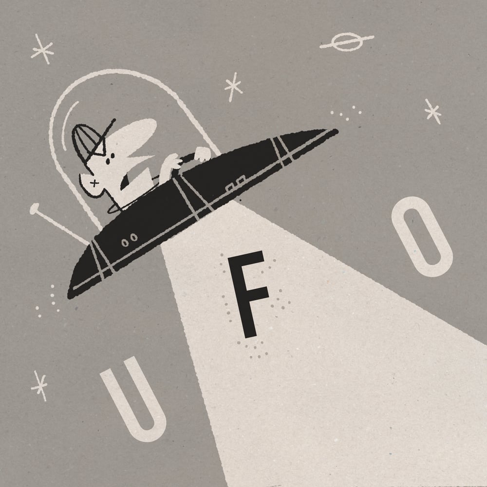 Vintage UFO Illustration
