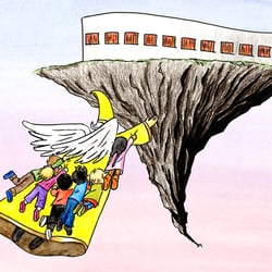 Kinderbuchillustration: Der Traum vom großen Paradies