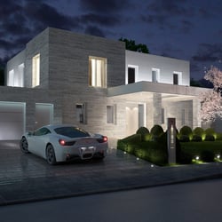 Fassadenbeleuchtung (Strassenseite) | Villa RODONDER | Alt-Meererbusch
