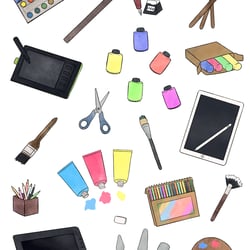 Art Supplies Pattern / Icons