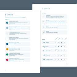 Ein umfangreicher User Interface Styleguide verbindet alle Gestaltungselemente und deren Funktionalität.