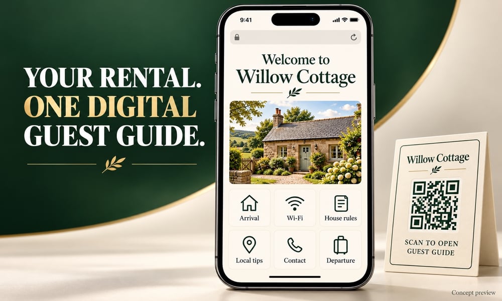 Digitale Gästemappe – mobile Startseite und QR-Zugang