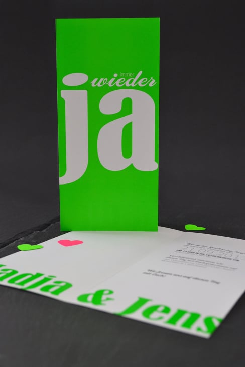 Hochzeits-Papeterie | Einladung | neon | pink & grün