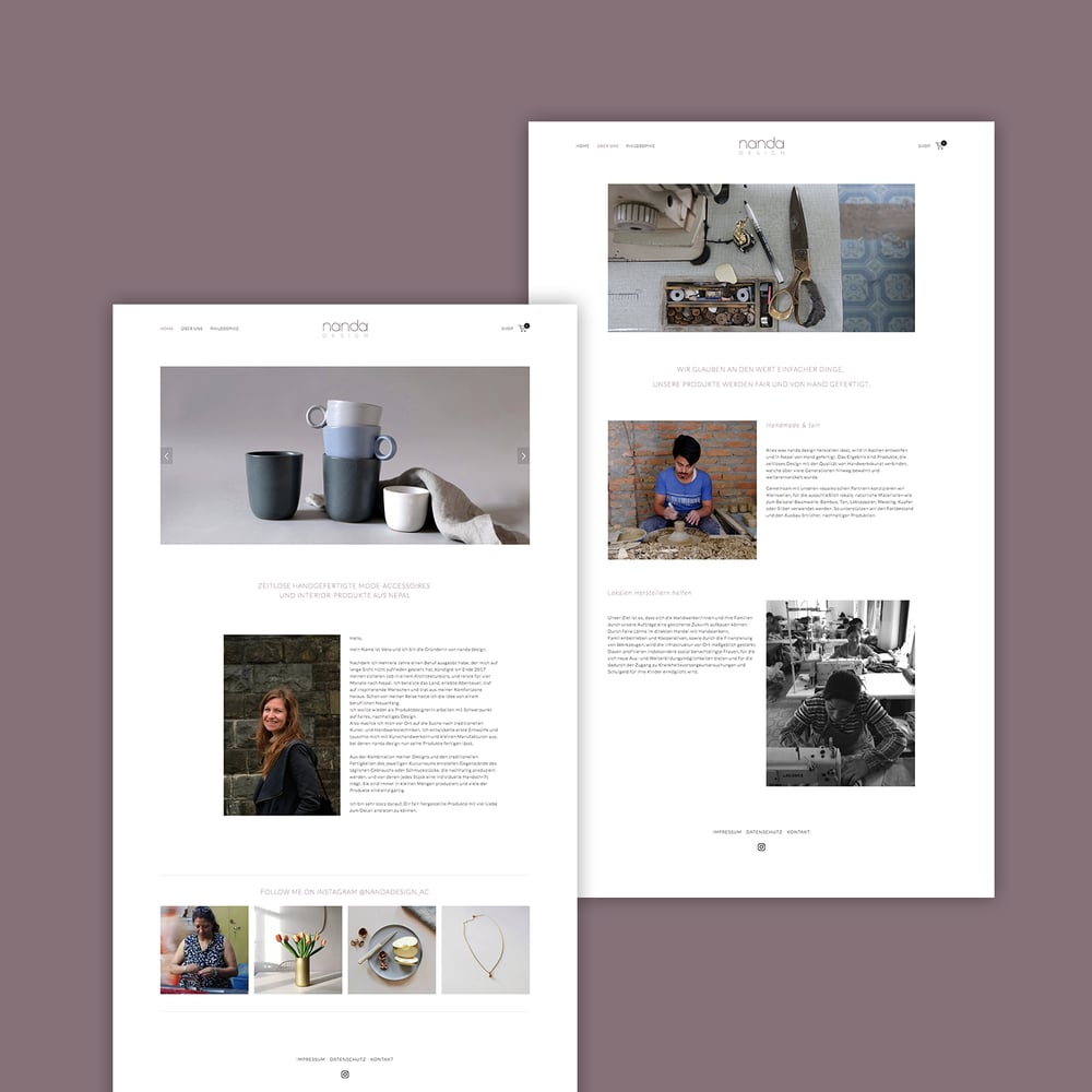 Webseite nanda design
