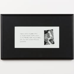 Gedicht und Illustration „Maß­neh­men”. Rapidographen-Zeichnung aus der 6-teiligen Reihe „Belebte Werkzeuge”.