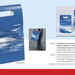 Produktentwicklung + Design einer Messsetasche und Geschenktassen für Heidelberger Postpress Gmbh