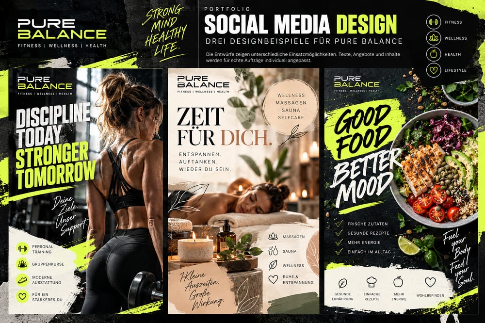 PURE BALANCE – Social Media Design für Fitness & Wellness
