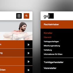 Die Menüführung passt sich auf dem Smartphone an