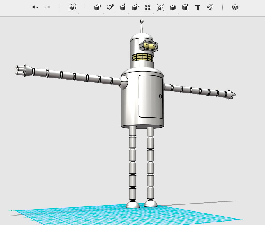 3d Nachbau des Roboters „Bender“ aus der Comic-Serie „Futurama“