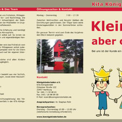 Flyer für die Kita Königskinderladen