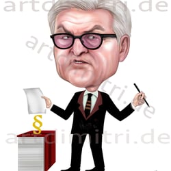 „Bundespräsident Frank-Walter Steinmeier“, Karikatur-Illustration