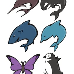 Stickerbogen Tiermotive