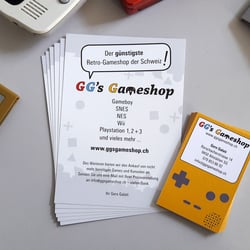 Visitenkarte und Flyer GG’s Gameshop