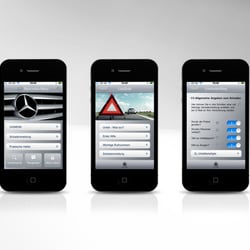 Design der Mercedes-Benz Service iPhone App.