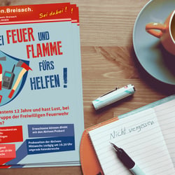 Illustration und Flyerdesign für die Freiwillige Feuerwehr Guendlingen