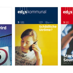 E.DIS-Magazine mit verschiedenen Logos