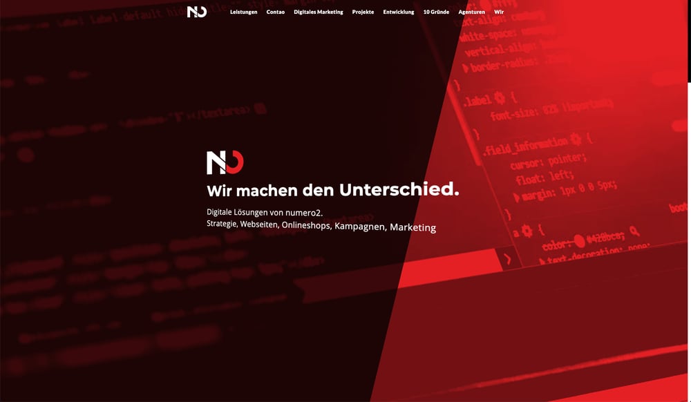Startseite der Homepage nach Redesign