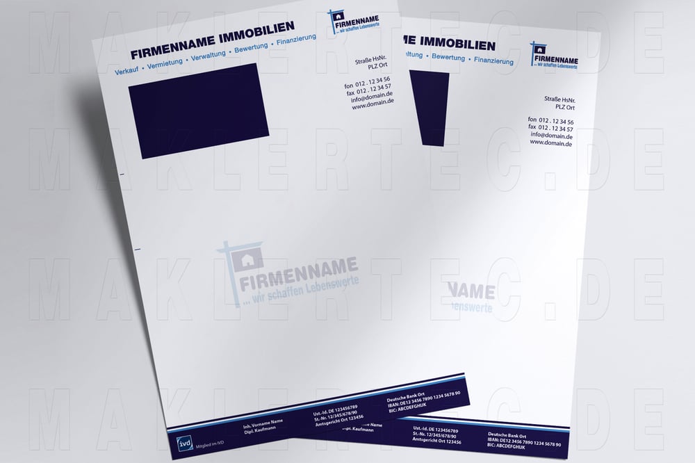Briefpapier Immobilienmakler