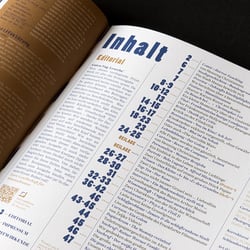 Editorial, Inhaltsverz. (Detail)