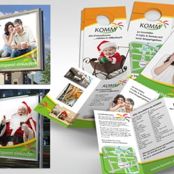 Kampagne für Einkaufszentrum, Plakate, Flyer und Swingcards (Abschlussprüfung zum Medienfachwirt)