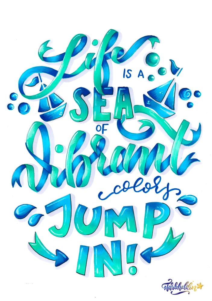 Spruchlettering mit Alkoholmarkern