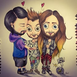 CARTOON mit Tusche und Polychromos