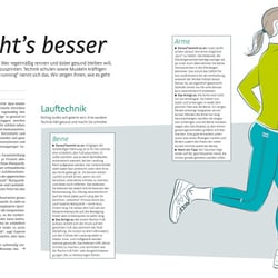 Besser laufen, Layout und Illustrationen für healthy living