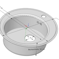 Küchenspüle Edelstahl Rund 48 cm – Minimalistisches Spülbecken